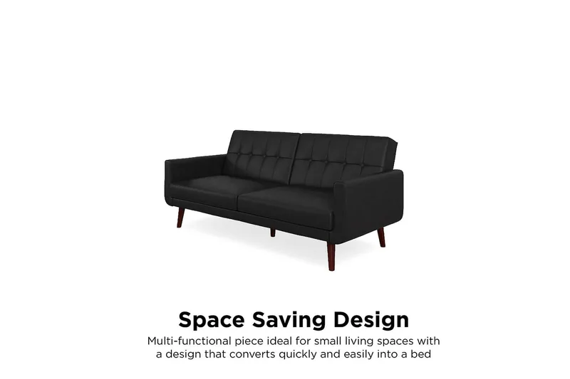 Nola 3-sits Bäddsoffa Konstläder/Svart - Dorel Home - Möbler - Soffa - Skinnsoffa