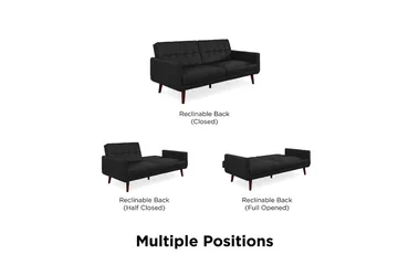 Nola 3-sits Bäddsoffa Konstläder/Svart - Dorel Home - Möbler - Soffa - Skinnsoffa