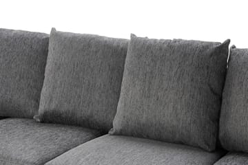 Ocean 4-sits Högervänd U-formad Soffa med Divan och Schäslong i Tyg/Konstläder - Grå / Svart - Möbler - Soffa - Skinnsoffa