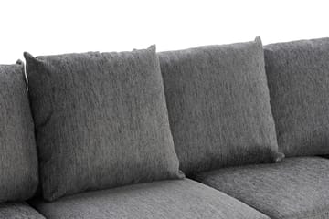 Ocean 5-sits Vänstervänd U-formad Large Soffa med Divan och Schäslong i Konstläder/Tyg - Grå / Svart - Möbler - Soffa - Skinnsoffa