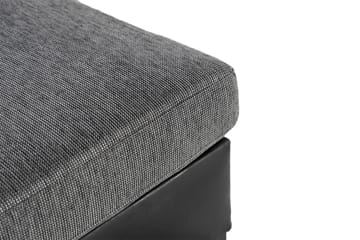 Ocean 5-sits Vänstervänd U-formad Large Soffa med Divan och Schäslong i Konstläder/Tyg - Grå / Svart - Möbler - Soffa - Skinnsoffa
