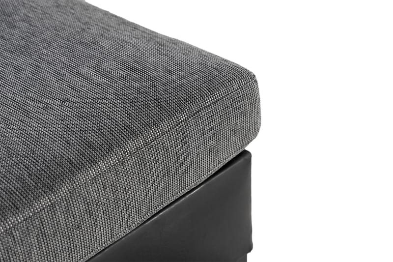 Ocean 5-sits Vänstervänd U-formad Large Soffa med Divan och Schäslong i Konstläder/Tyg - Grå / Svart - Möbler - Soffa - Skinnsoffa
