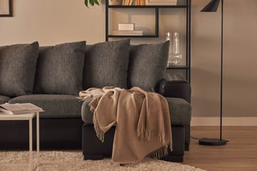 Ocean 5-sits Vänstervänd U-formad Large Soffa med Divan och Schäslong i Konstläder/Tyg - Grå / Svart - Möbler - Soffa - Skinnsoffa
