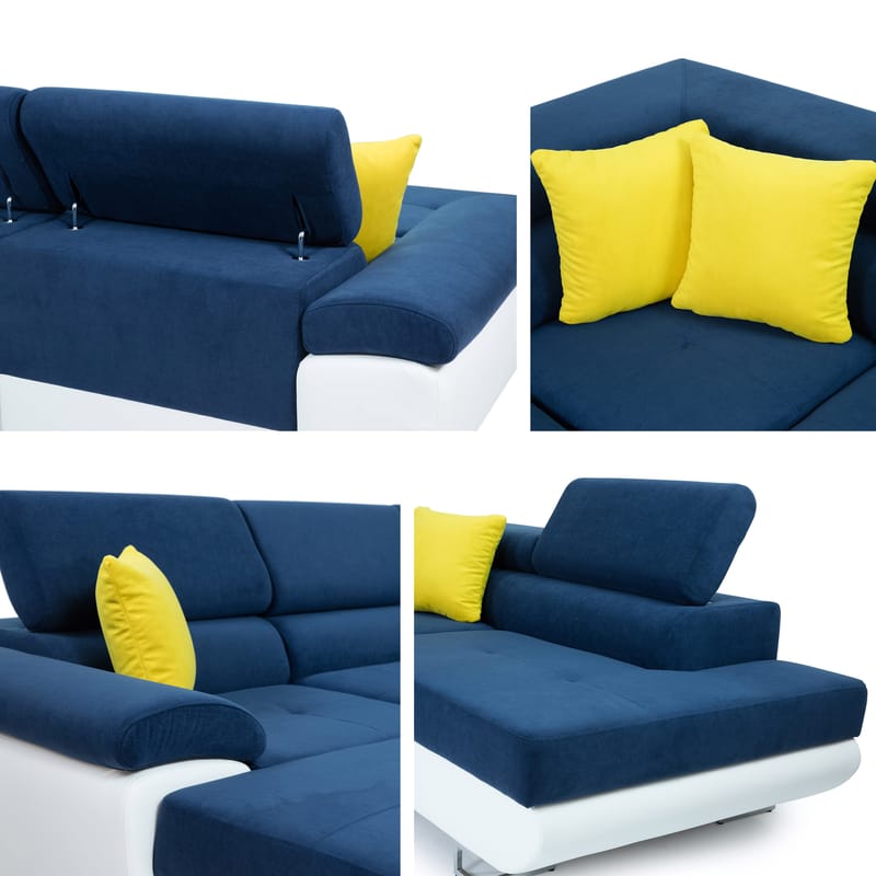 Oertel 4-sits Bäddsoffa Vänster - Grå/Vit - Möbler - Soffa - Skinnsoffa
