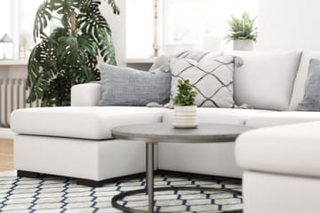 Porto 5-sits Vänstervänd U-formad Large Soffa med Divan och Schäslong i Konstläder - Vit - Möbler - Soffa - Skinnsoffa
