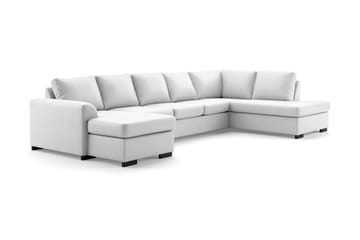 Porto 5-sits Vänstervänd U-formad Large Soffa med Divan och Schäslong i Konstläder - Vit - Möbler - Soffa - Skinnsoffa