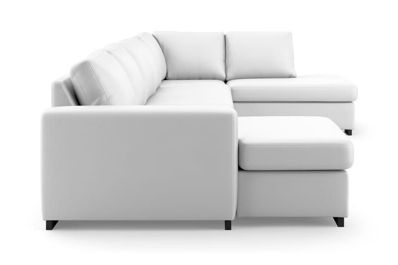 Porto 5-sits Vänstervänd U-formad Large Soffa med Divan och Schäslong i Konstläder - Vit - Möbler - Soffa - Skinnsoffa