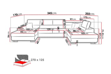 Reginia 8-sits Bäddsoffa - Grå/Svart - Möbler - Soffa - Bäddsoffa - Bäddsoffa divan