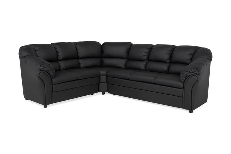 Salvador Stor Hörnsoffa Höger L formad - Svart / Konstläder - Möbler - Soffa - Skinnsoffa