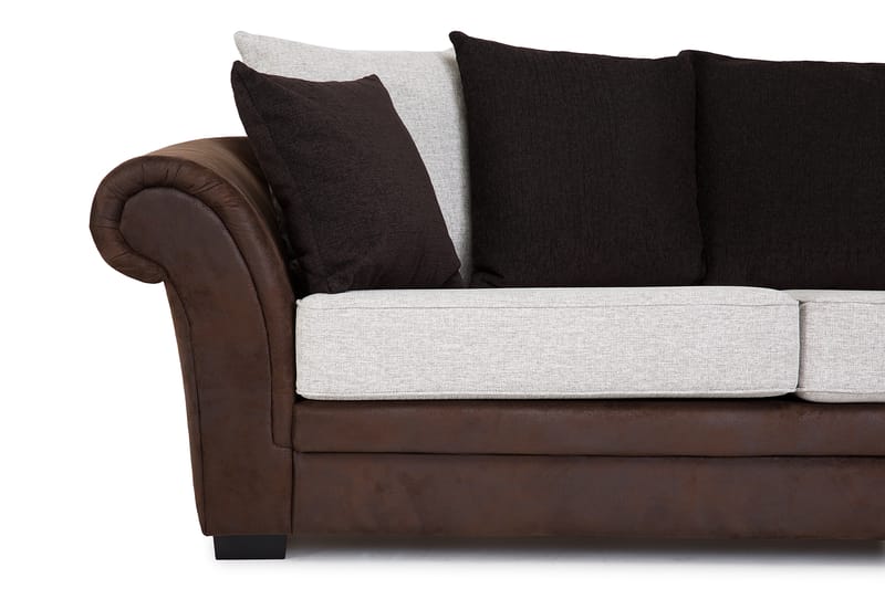 Soffa Aspen 3-sits - Brun|Beige - Skinnsoffa - Howardsoffa - 3 sits soffa