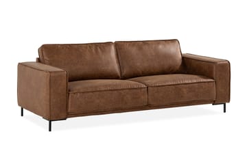 Soffa Minou 2,5-sits Bonded Leather - Brun - Möbler - Soffa - Skinnsoffa