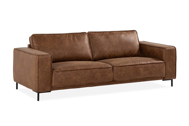 Soffa Minou 2,5-sits Bonded Leather - Brun - Skinnsoffa - 2 sits soffa