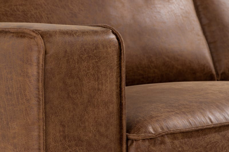 Soffa Minou 2,5-sits Bonded Leather - Brun - Möbler - Soffa - Skinnsoffa