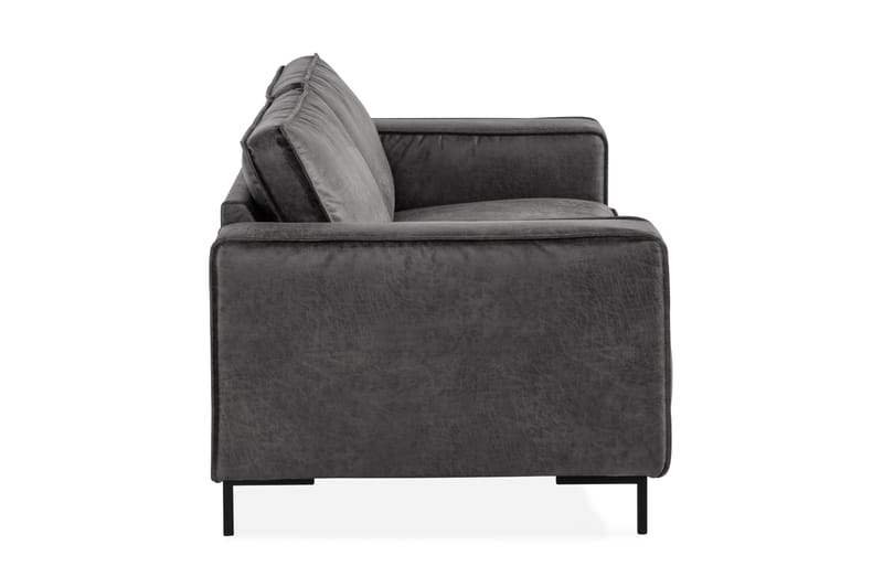 Soffa Minou 2,5-sits Bonded Leather - Mörkgrå - Skinnsoffa - 2 sits soffa