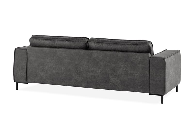 Soffa Minou 2,5-sits Bonded Leather - Mörkgrå - Skinnsoffa - 2 sits soffa