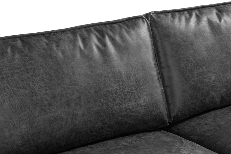 Soffa Minou 2,5-sits Bonded Leather - Mörkgrå - Skinnsoffa - 2 sits soffa