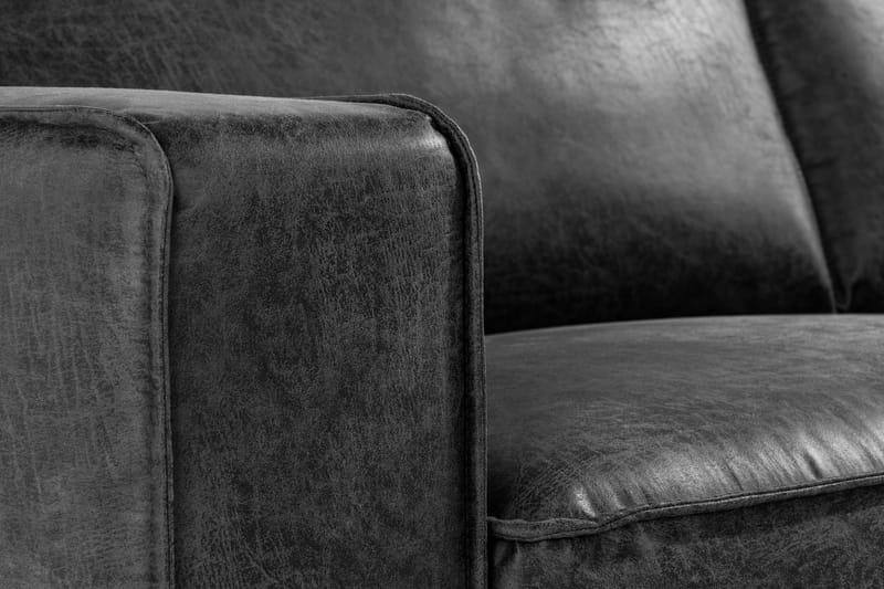 Soffa Minou 2,5-sits Bonded Leather - Mörkgrå - Skinnsoffa - 2 sits soffa