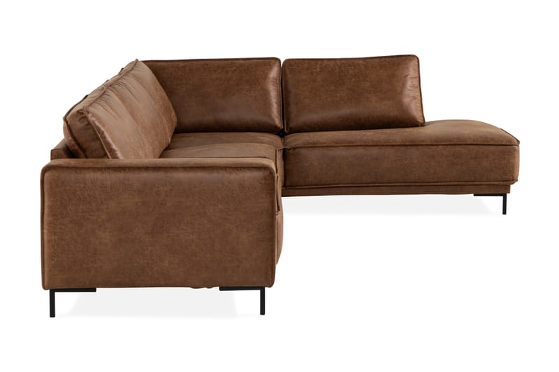 Soffa Minou 2,5-sits med Schäslong Höger Bonded Leather - Brun - Möbler - Soffa - Skinnsoffa