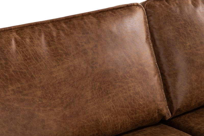 Soffa Minou 2,5-sits med Schäslong Höger Bonded Leather - Brun - Möbler - Soffa - Skinnsoffa