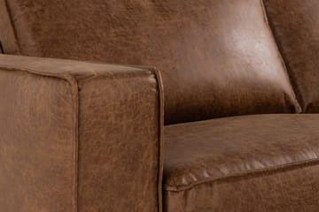 Soffa Minou 2,5-sits med Schäslong Höger Bonded Leather - Brun - Möbler - Soffa - Skinnsoffa