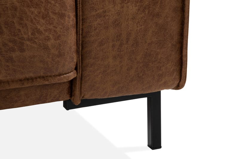Soffa Minou 2,5-sits med Schäslong Höger Bonded Leather - Brun - Möbler - Soffa - Skinnsoffa