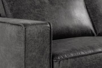 Soffa Minou 2,5-sits med Schäslong Höger Bonded Leather - Mörkgrå - Möbler - Soffa - Skinnsoffa