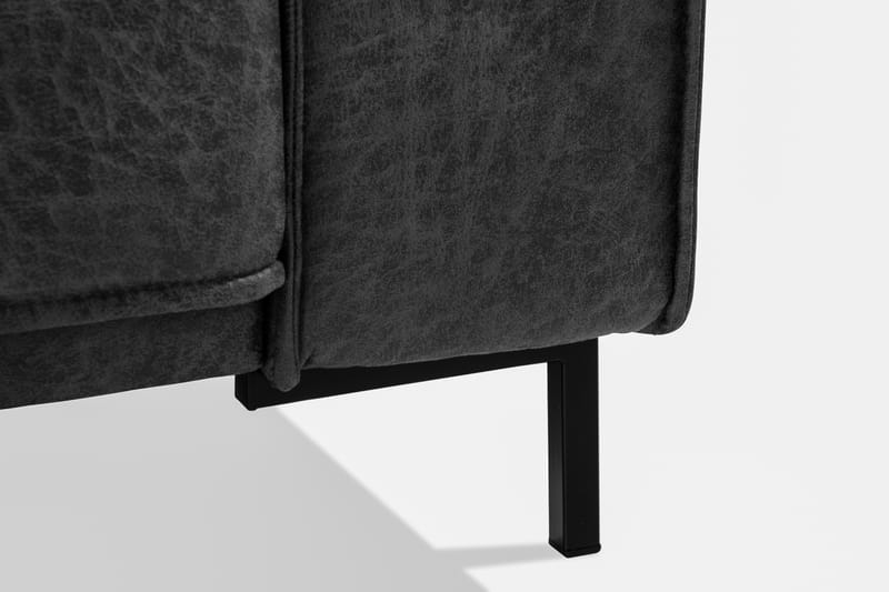 Soffa Minou 2,5-sits med Schäslong Höger Bonded Leather - Mörkgrå - Möbler - Soffa - Skinnsoffa