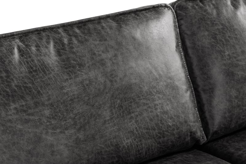 Soffa Minou 2,5-sits med Schäslong Höger Bonded Leather - Mörkgrå - Möbler - Soffa - Skinnsoffa