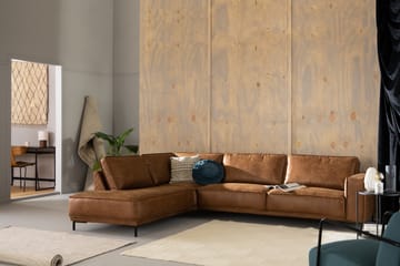 Soffa Minou 2,5-sits med Schäslong Vänster Bonded Leather - Brun - Möbler - Soffa - Skinnsoffa