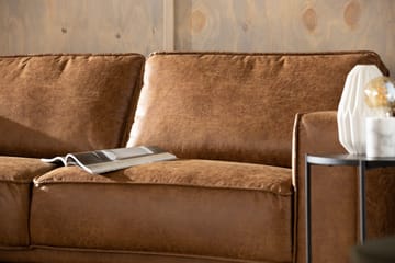 Soffa Minou 2,5-sits med Schäslong Vänster Bonded Leather - Brun - Möbler - Soffa - Skinnsoffa