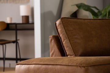 Soffa Minou 2,5-sits med Schäslong Vänster Bonded Leather - Brun - Möbler - Soffa - Skinnsoffa