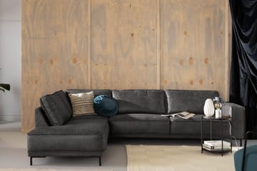 Soffa Minou 2,5-sits med Schäslong Vänster Bonded Leather - Mörkgrå - Möbler - Soffa - Skinnsoffa