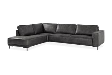 Soffa Minou 2,5-sits med Schäslong Vänster Bonded Leather - Mörkgrå - Möbler - Soffa - Skinnsoffa