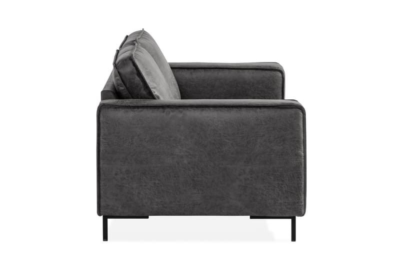 Soffa Minou 2-sits Bonded Leather - Mörkgrå - Skinnsoffa - 2 sits soffa