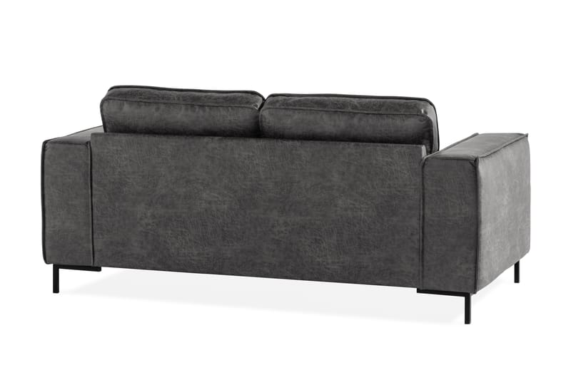 Soffa Minou 2-sits Bonded Leather - Mörkgrå - Skinnsoffa - 2 sits soffa