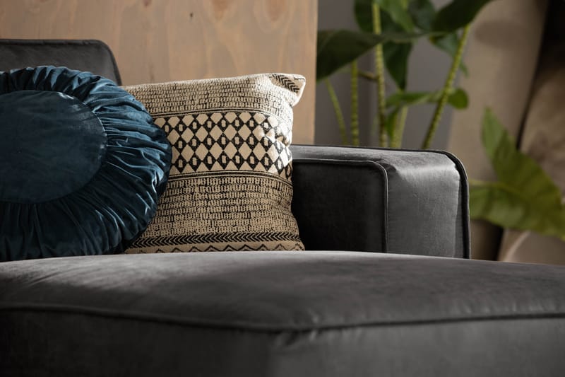 Soffa Minou 2-sits med Divan Höger Bonded Leather - Mörkgrå - Möbler - Soffa - Skinnsoffa