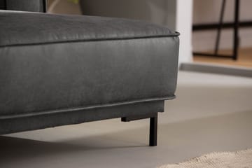 Soffa Minou 2-sits med Divan Höger Bonded Leather - Mörkgrå - Möbler - Soffa - Skinnsoffa