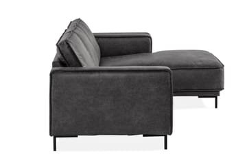 Soffa Minou 2-sits med Divan Höger Bonded Leather - Mörkgrå - Möbler - Soffa - Skinnsoffa
