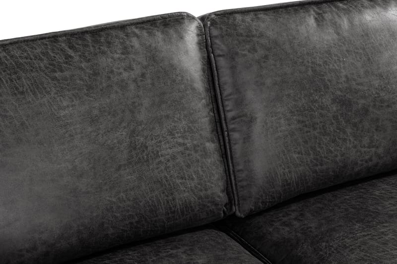 Soffa Minou 2-sits med Divan Höger Bonded Leather - Mörkgrå - Möbler - Soffa - Skinnsoffa