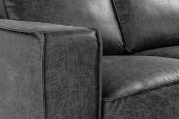 Soffa Minou 2-sits med Divan Höger Bonded Leather - Mörkgrå - Möbler - Soffa - Skinnsoffa