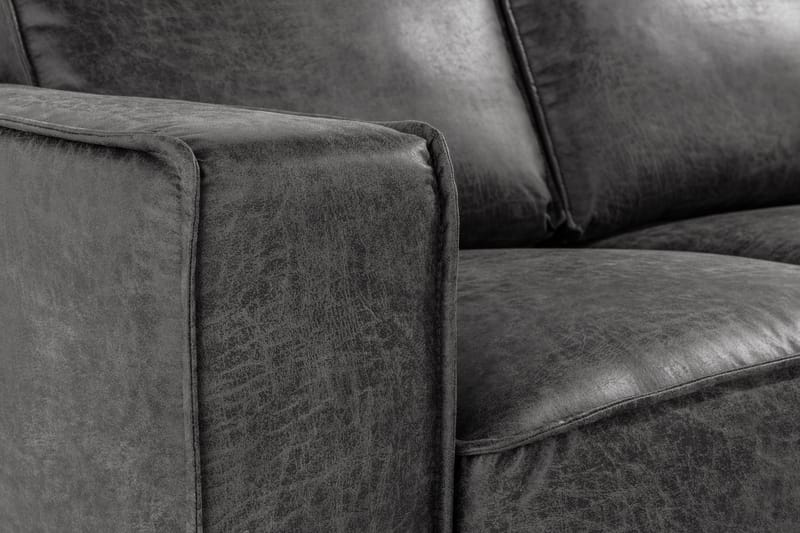 Soffa Minou 2-sits med Divan Höger Bonded Leather - Mörkgrå - Möbler - Soffa - Skinnsoffa