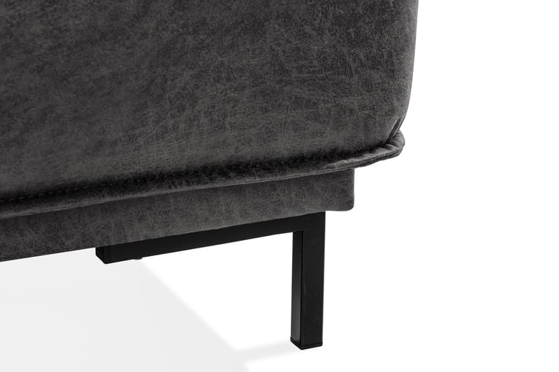 Soffa Minou 2-sits med Divan Höger Bonded Leather - Mörkgrå - Möbler - Soffa - Skinnsoffa
