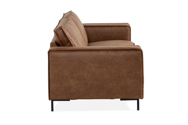 Soffa Minou 3-sits Bonded Leather - Brun - Möbler - Soffa - Skinnsoffa