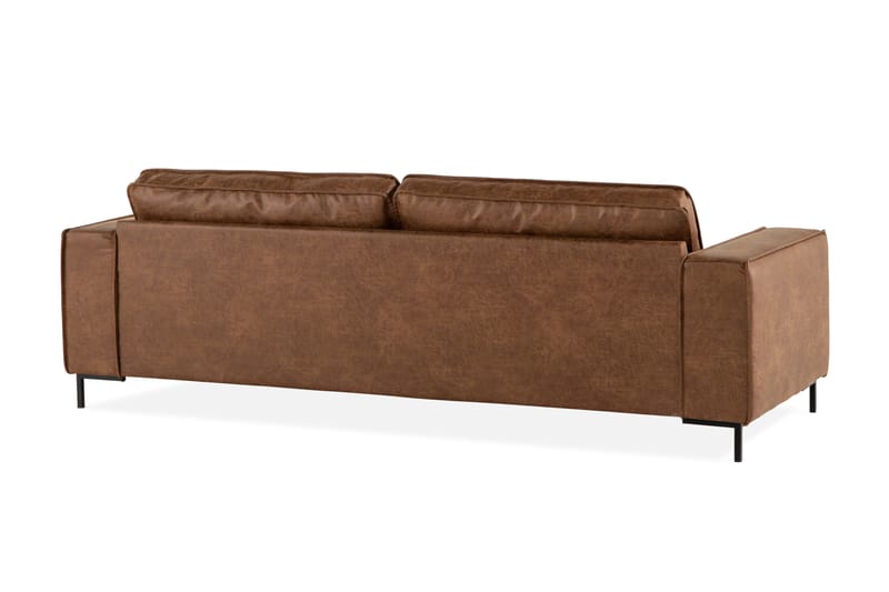 Soffa Minou 3-sits Bonded Leather - Brun - Möbler - Soffa - Skinnsoffa