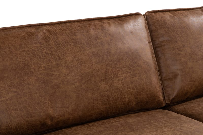 Soffa Minou 3-sits Bonded Leather - Brun - Möbler - Soffa - Skinnsoffa