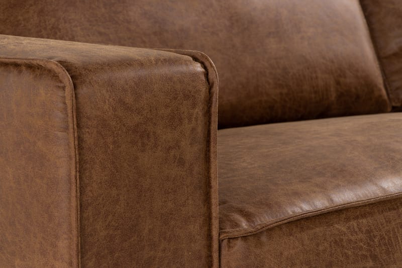 Soffa Minou 3-sits Bonded Leather - Brun - Möbler - Soffa - Skinnsoffa