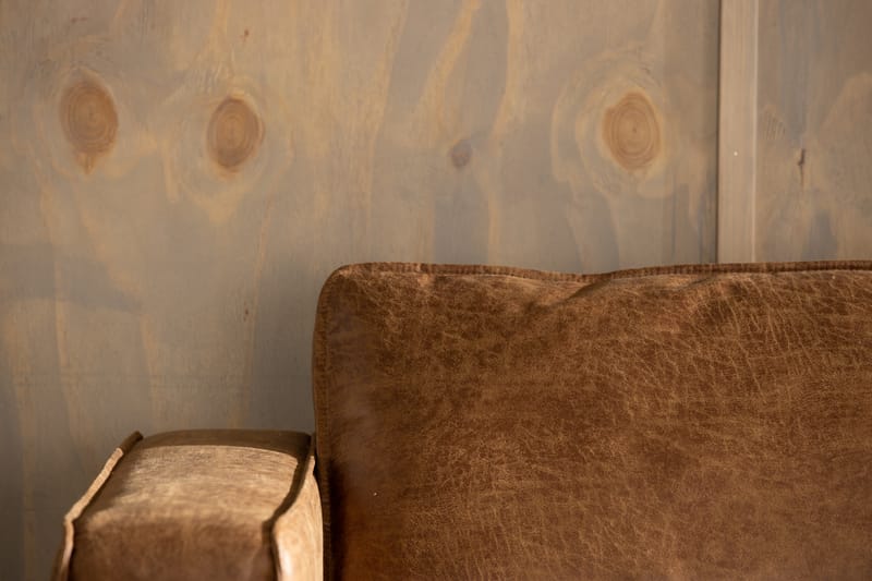 Soffa Minou 3-sits Bonded Leather - Brun - Möbler - Soffa - Skinnsoffa