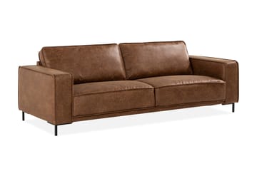 Soffa Minou 3-sits Bonded Leather - Brun - Möbler - Soffa - Skinnsoffa