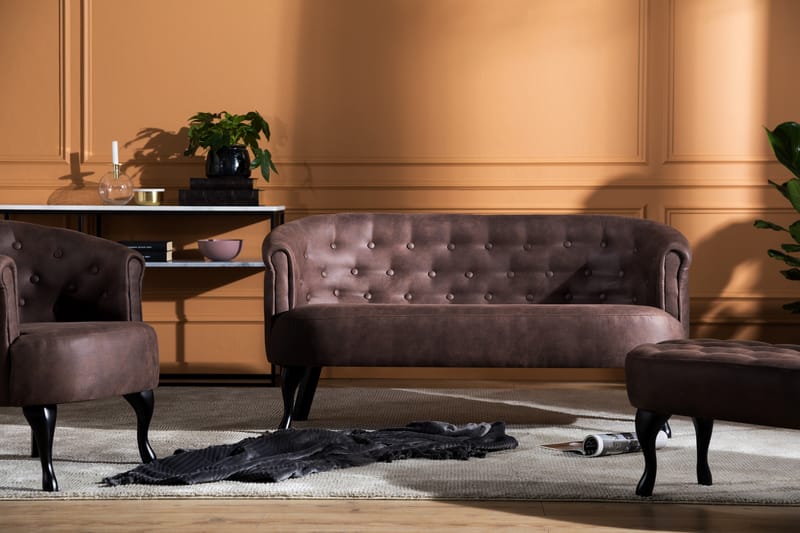 Soffa Thunia Siss - Vintage Brun - Skinnsoffa - 2 sits soffa
