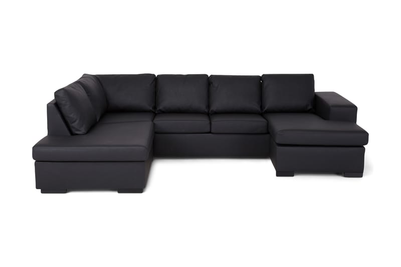 U-soffa Sit Down med Divan Höger Konstläder - Svart - Möbler - Soffa - Skinnsoffa